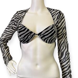SHEIN Unity Zebra Stripe Print Crop Top
